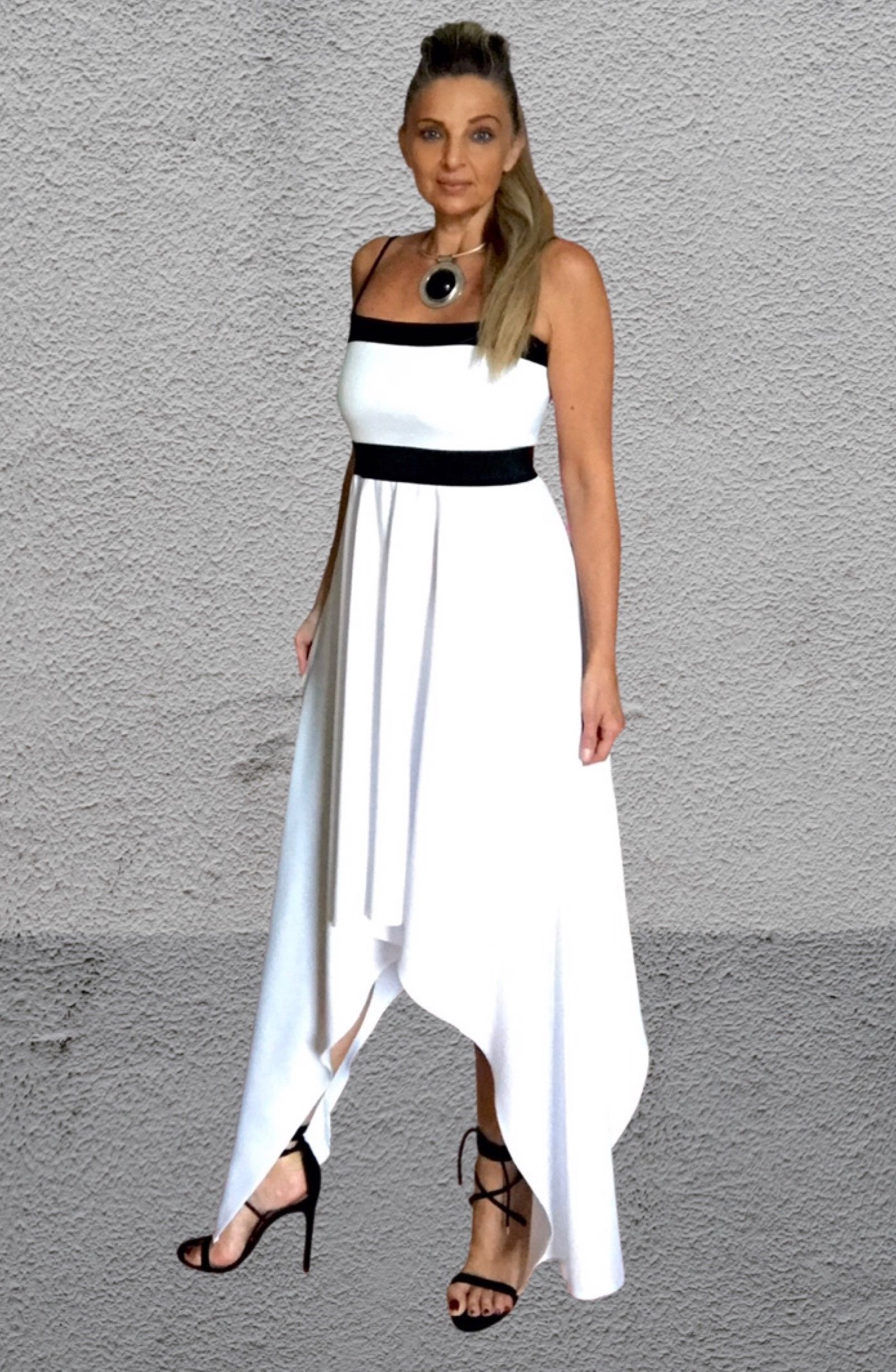 Dlouhé asymetrické šaty BOROS DR-L-AS04